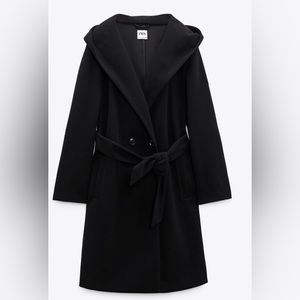 Zara Belted Hooded Soft Coat